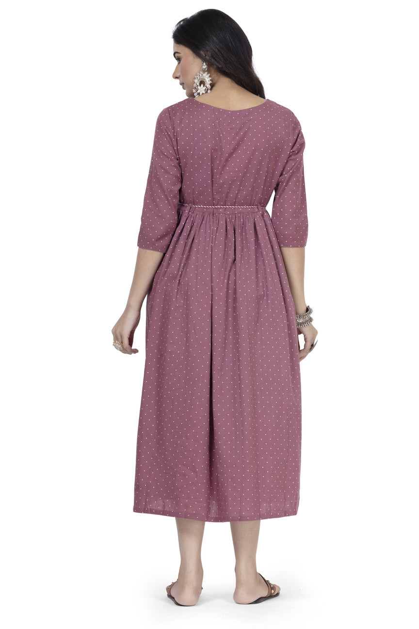 Cotton printed pink frock