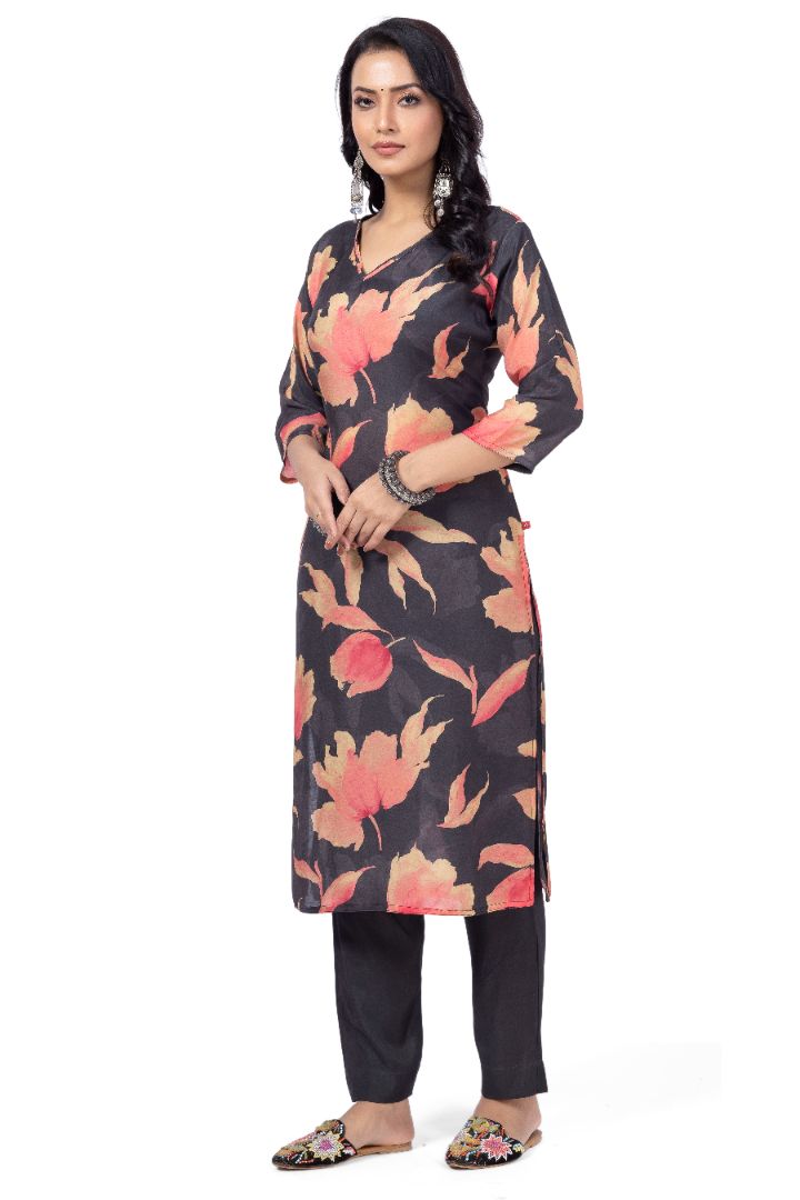 ETHNIC PRINTED KURTI WITH SOLID PANT