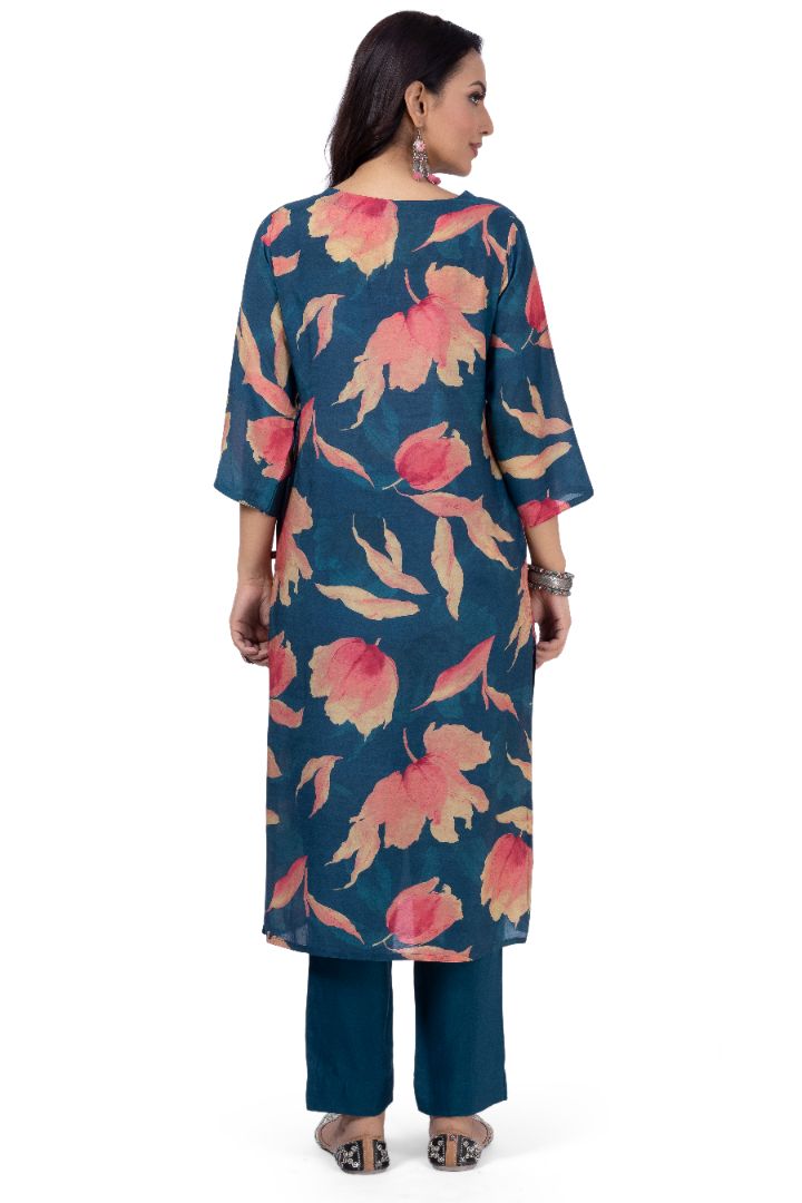 ETHNIC PRINTED KURTI WITH SOLID PANT