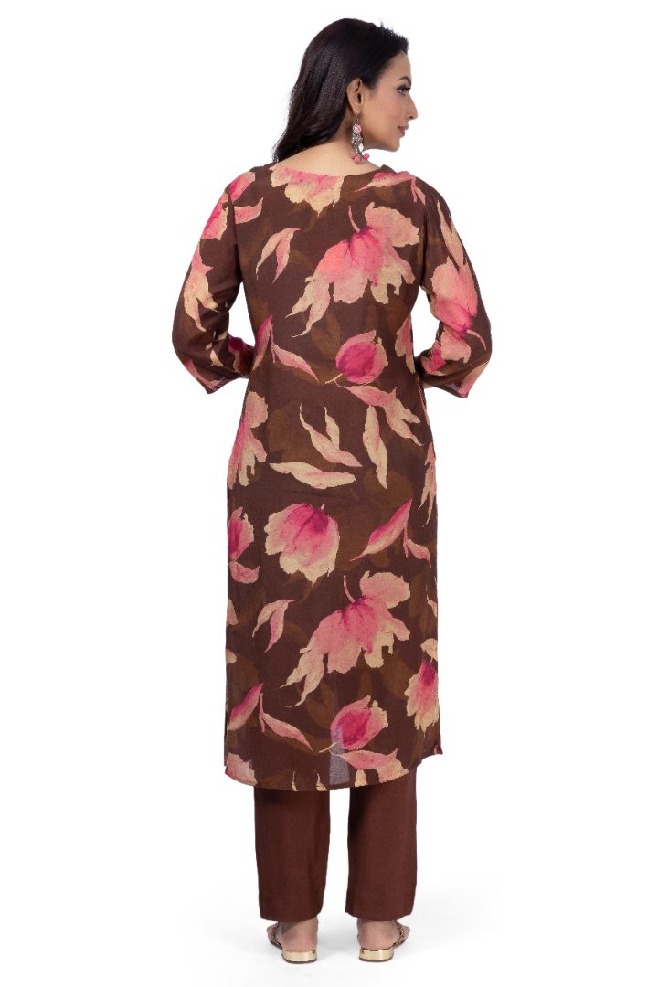 ETHNIC PRINTED KURTI WITH SOLID PANT