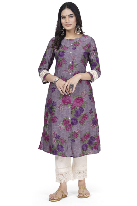 Purple Kurta Muslin