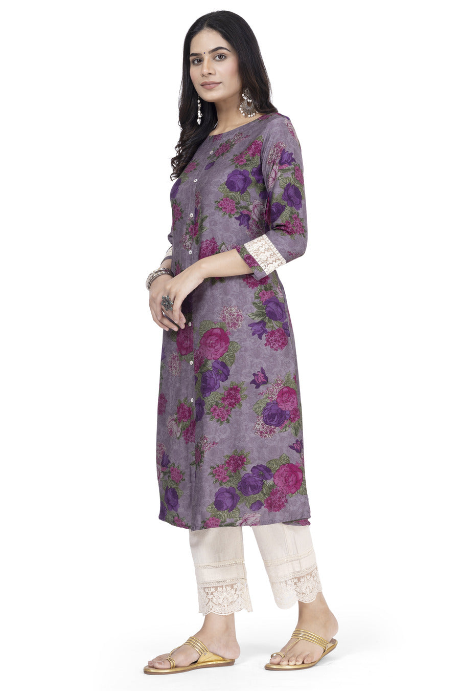 Purple Kurta Muslin