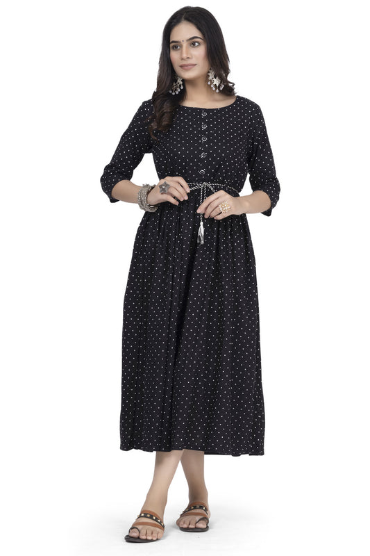 Black Frock Cotton Flax