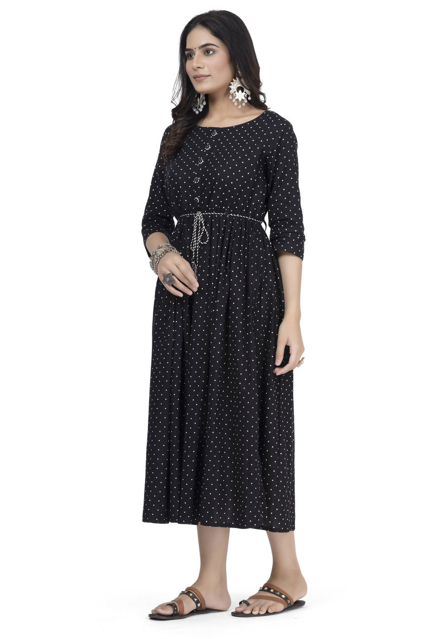 Black Frock Cotton Flax