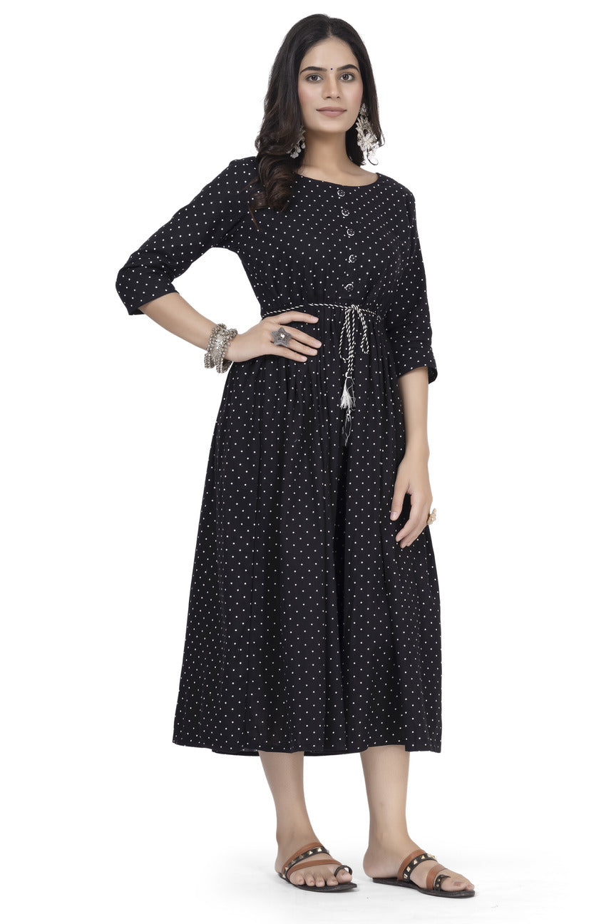 Black Frock Cotton Flax